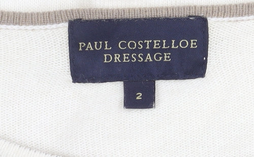 Paul Costelloe Women's Ivory Silk Wool Angora Cardigan