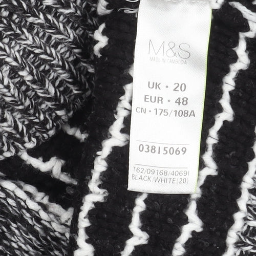 Marks and Spencer Women's Acrylic Jumper Black Size 20