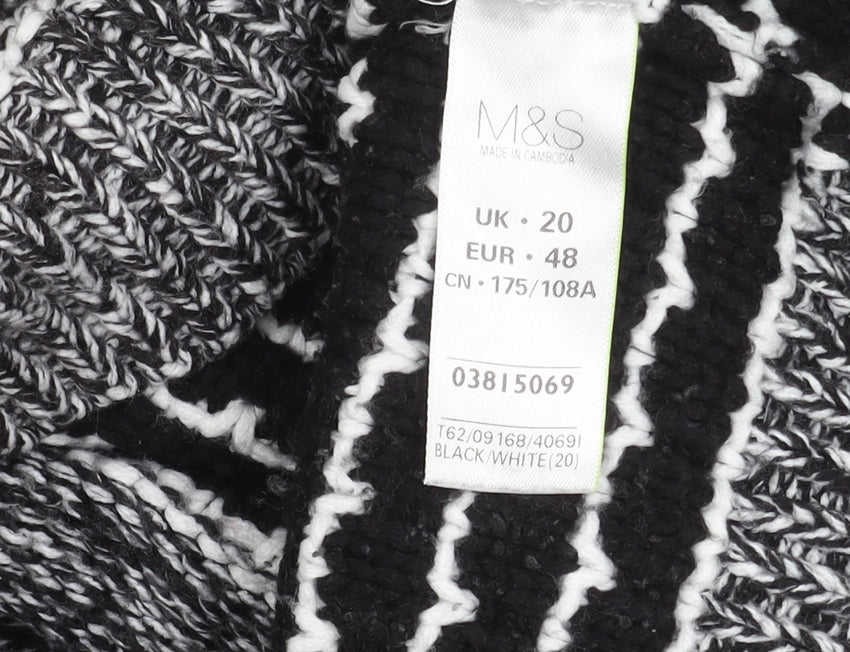 Marks and Spencer Women's Acrylic Jumper Black Size 20
