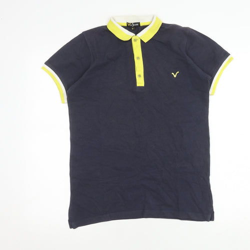 Voi Jeans Men's Blue Polo Shirt M Short Sleeve