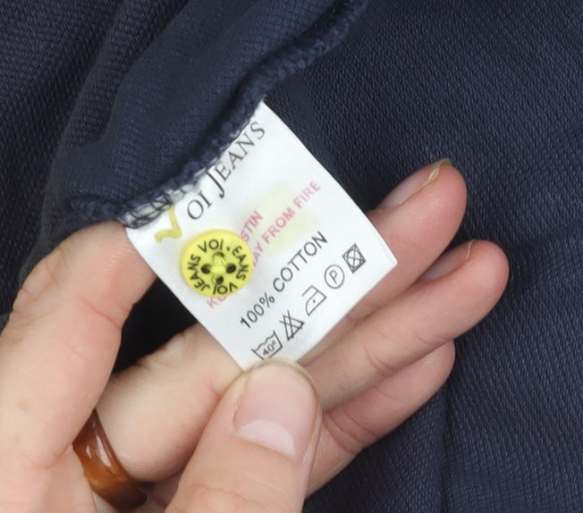 Voi Jeans Men's Blue Polo Shirt M Short Sleeve