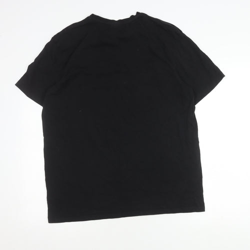 Marvel Men's 2XL Black Cotton T-Shirt with Logo