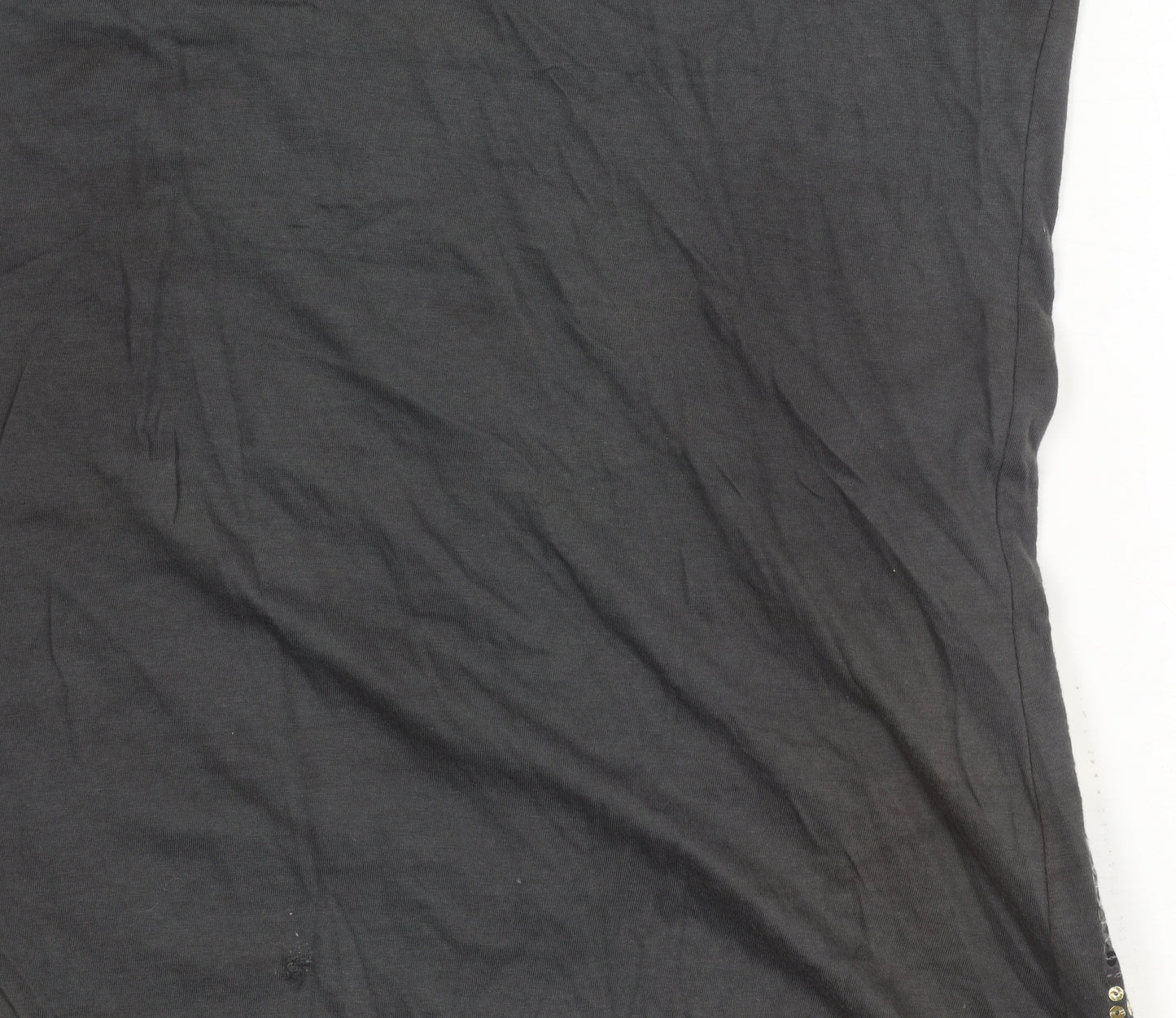 Topshop Women's Grey Sequin Striped Tank Top - Size 16