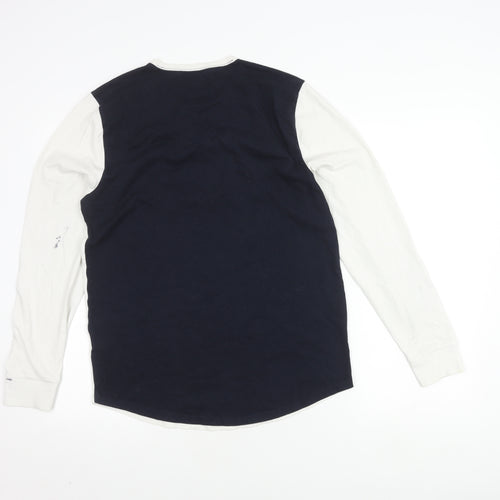Hollister Men's White Long Sleeve Logo T-Shirt M