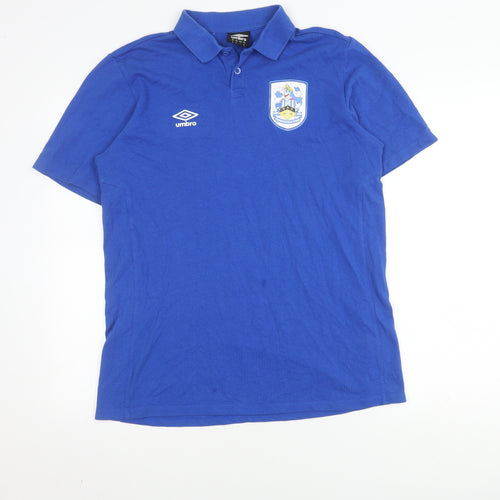 Umbro Men's Blue Short Sleeve Polo Shirt Medium