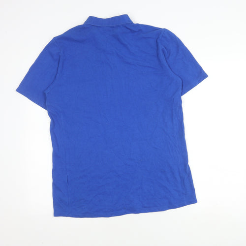 Umbro Men's Blue Short Sleeve Polo Shirt Medium