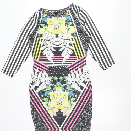 River Island Women's Multicoloured Bodycon Dress Size 10