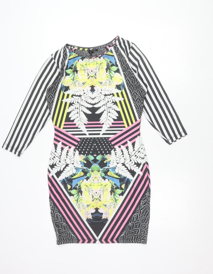 River Island Women's Multicoloured Bodycon Dress Size 10