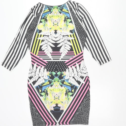 River Island Women's Multicoloured Bodycon Dress Size 10