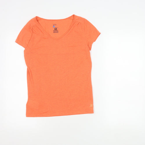 Salomon Women's Orange V-Neck T-Shirt - Size S