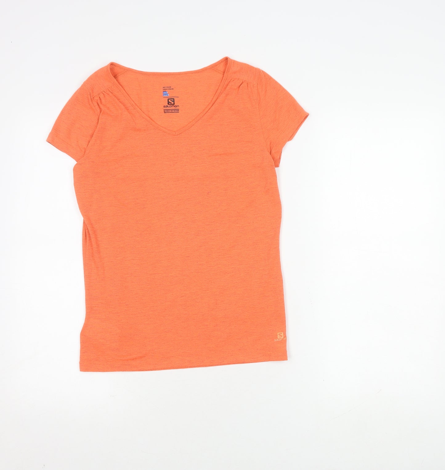 Salomon Women's Orange V-Neck T-Shirt - Size S