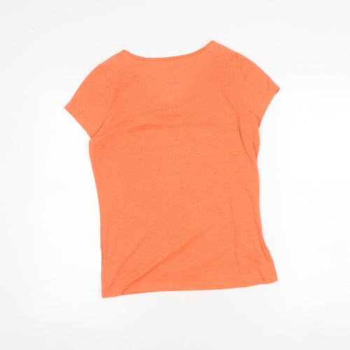 Salomon Women's Orange V-Neck T-Shirt - Size S