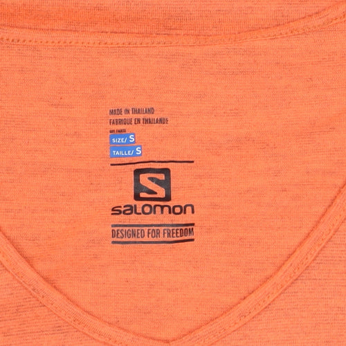 Salomon Women's Orange V-Neck T-Shirt - Size S
