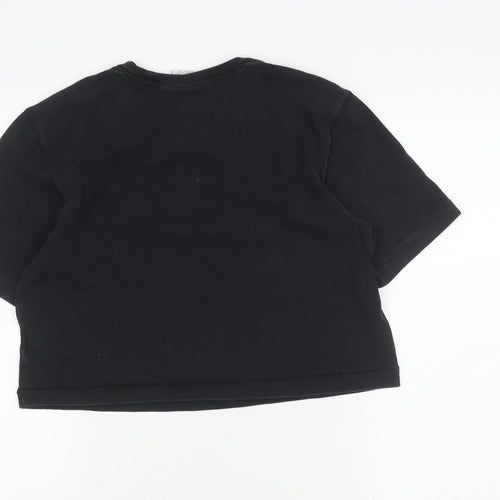 Adidas Women's Black Cropped T-Shirt Size 8