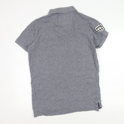Superdry Men's Grey Cotton Polo Shirt - Large