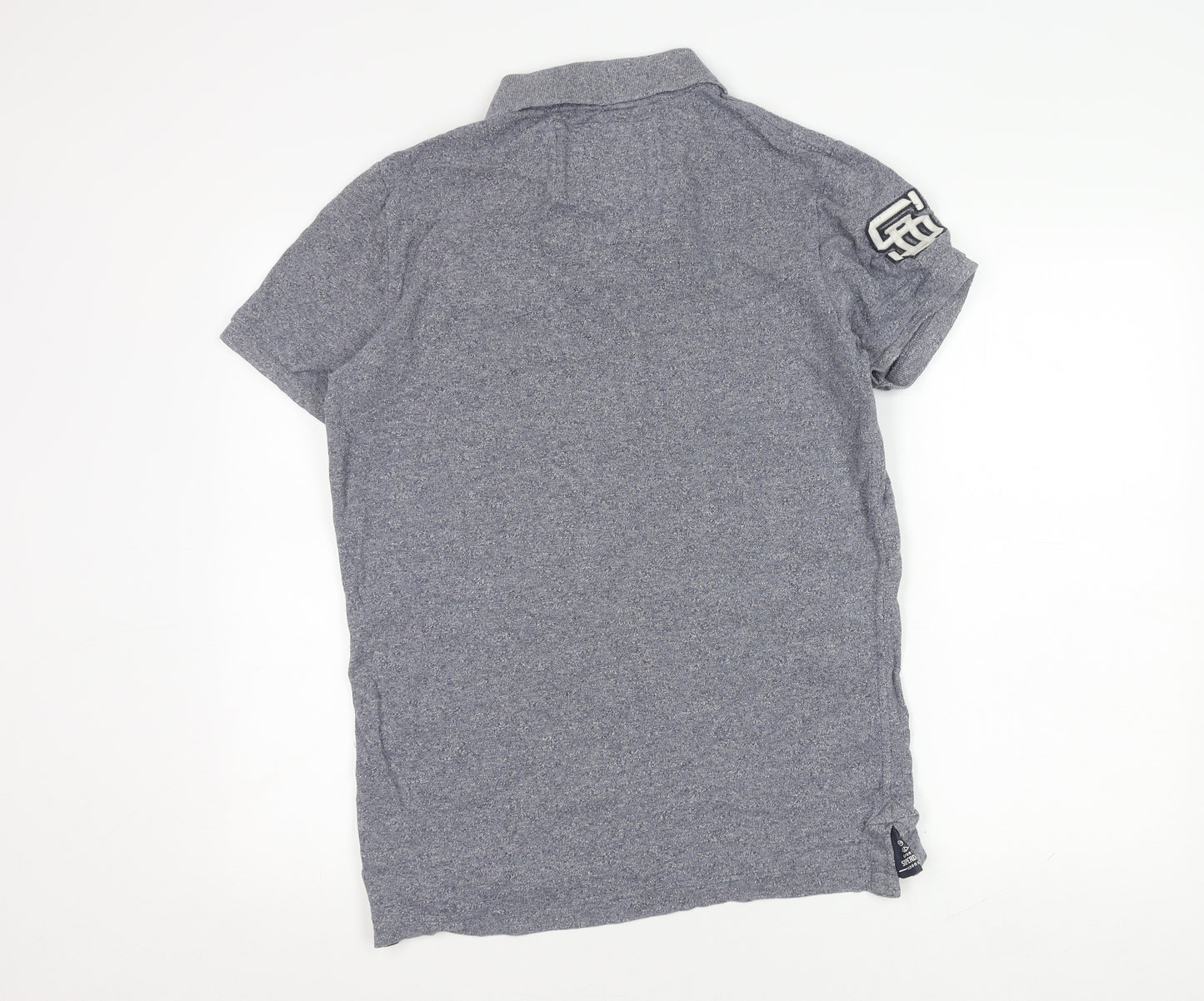 Superdry Men's Grey Cotton Polo Shirt - Large