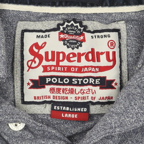 Superdry Men's Grey Cotton Polo Shirt - Large