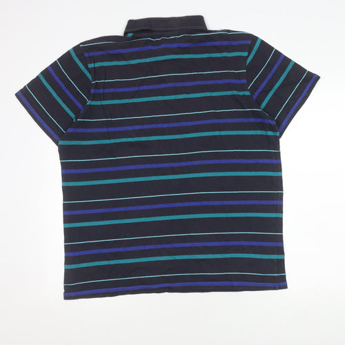 Thomas Nash Men's L Black Striped Polo Shirt