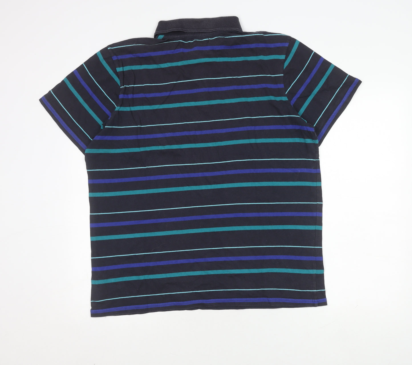 Thomas Nash Men's L Black Striped Polo Shirt