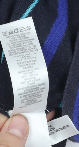 Thomas Nash Men's L Black Striped Polo Shirt