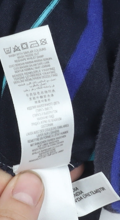 Thomas Nash Men's L Black Striped Polo Shirt