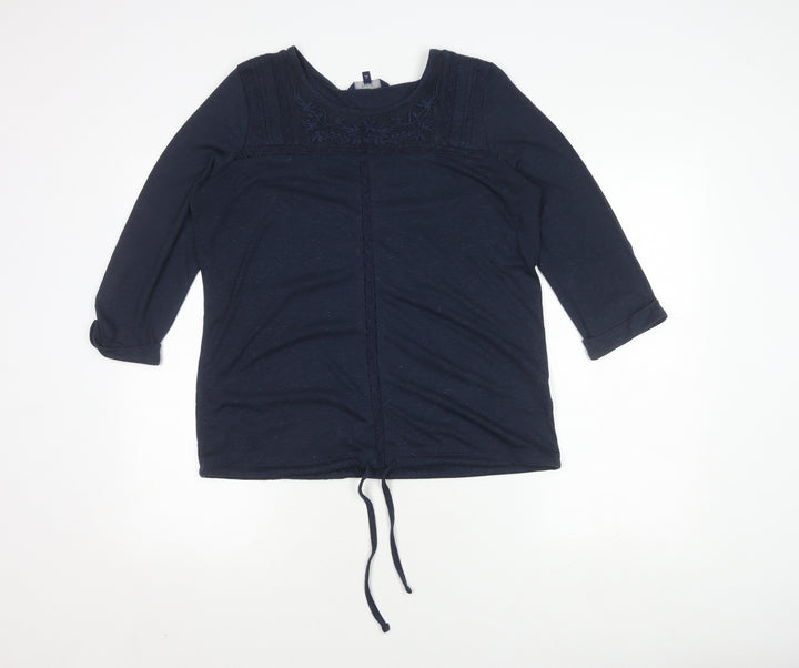 Next Women's Blue Embroidered Tunic, Size 14, Casual Wear