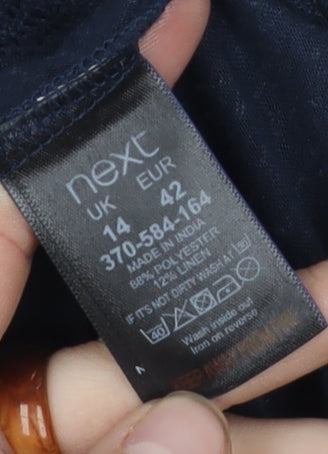 Next Women's Blue Embroidered Tunic, Size 14, Casual Wear