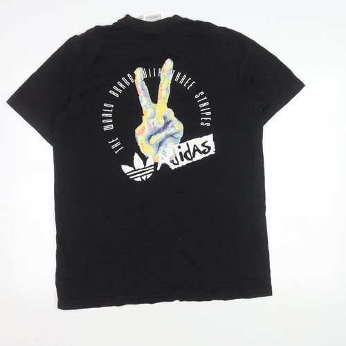 Adidas Black Men's Medium Graphic T-Shirt