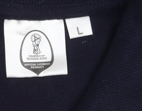 Men's Blue England Polo Shirt, L - Short Sleeve, Sport