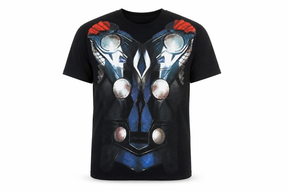 Front view of Gildan Men's Small Black Marvel Thor Graphic Tee