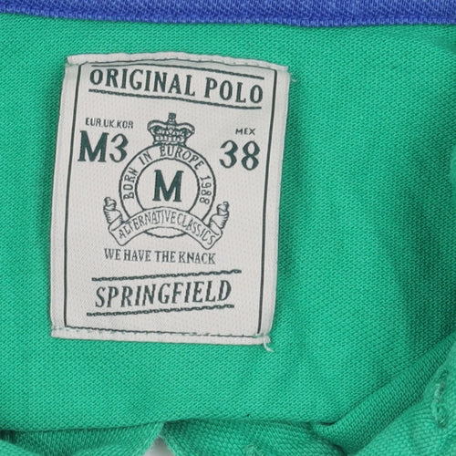 Springfield Men's Green Polo Shirt Size M