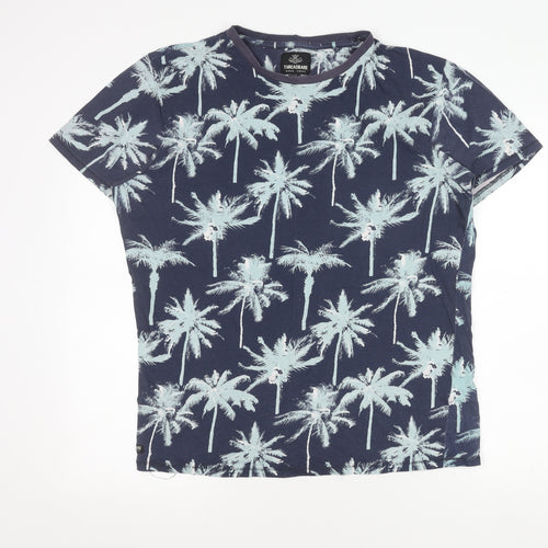Threadbare Men's Blue Beach Graphic T-Shirt Large