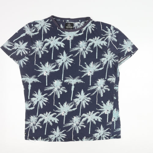 Threadbare Men's Blue Beach Graphic T-Shirt Large