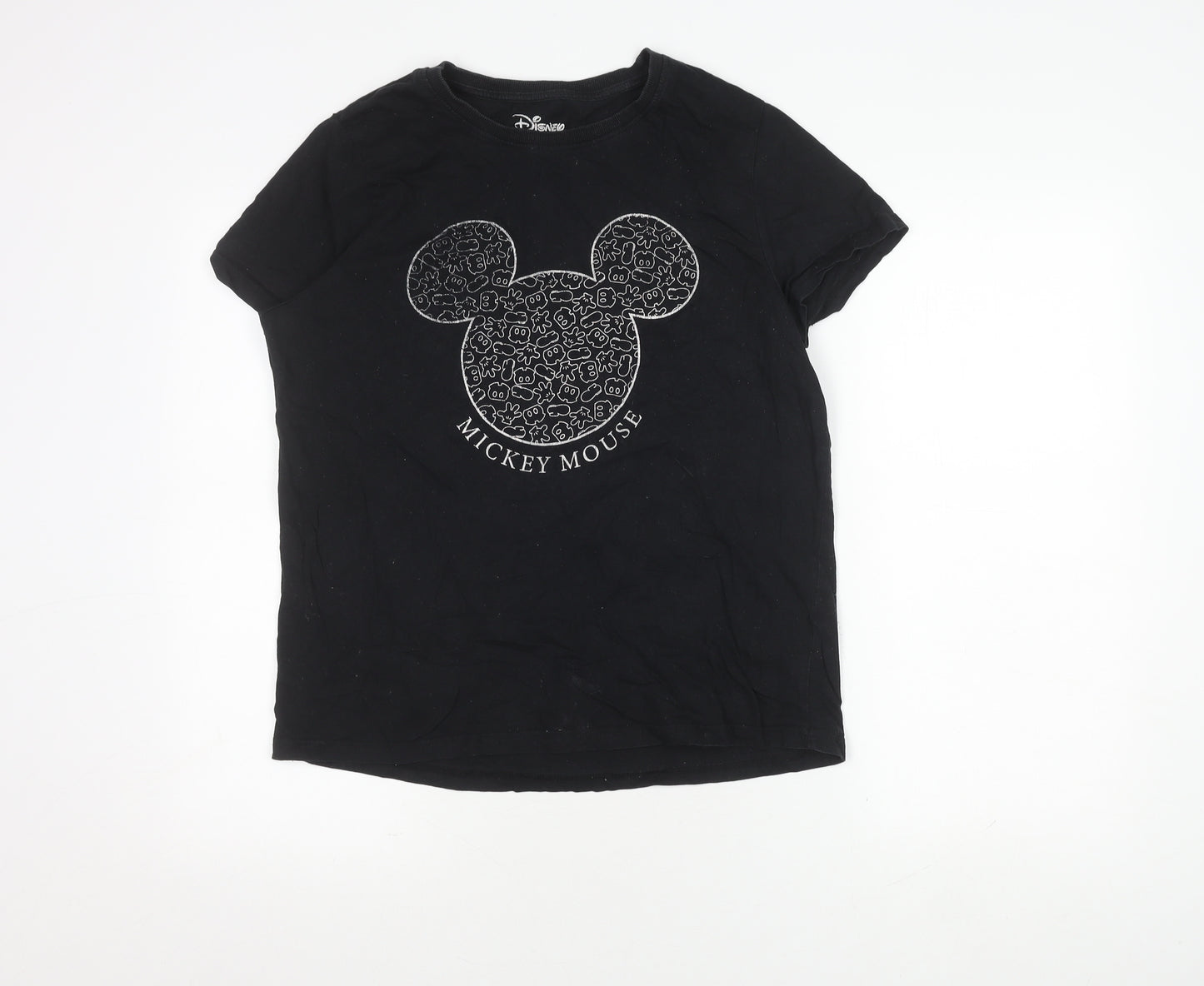 Disney Women's Black Cotton Mickey Mouse T-Shirt, M