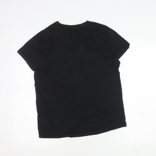 Disney Women's Black Cotton Mickey Mouse T-Shirt, M