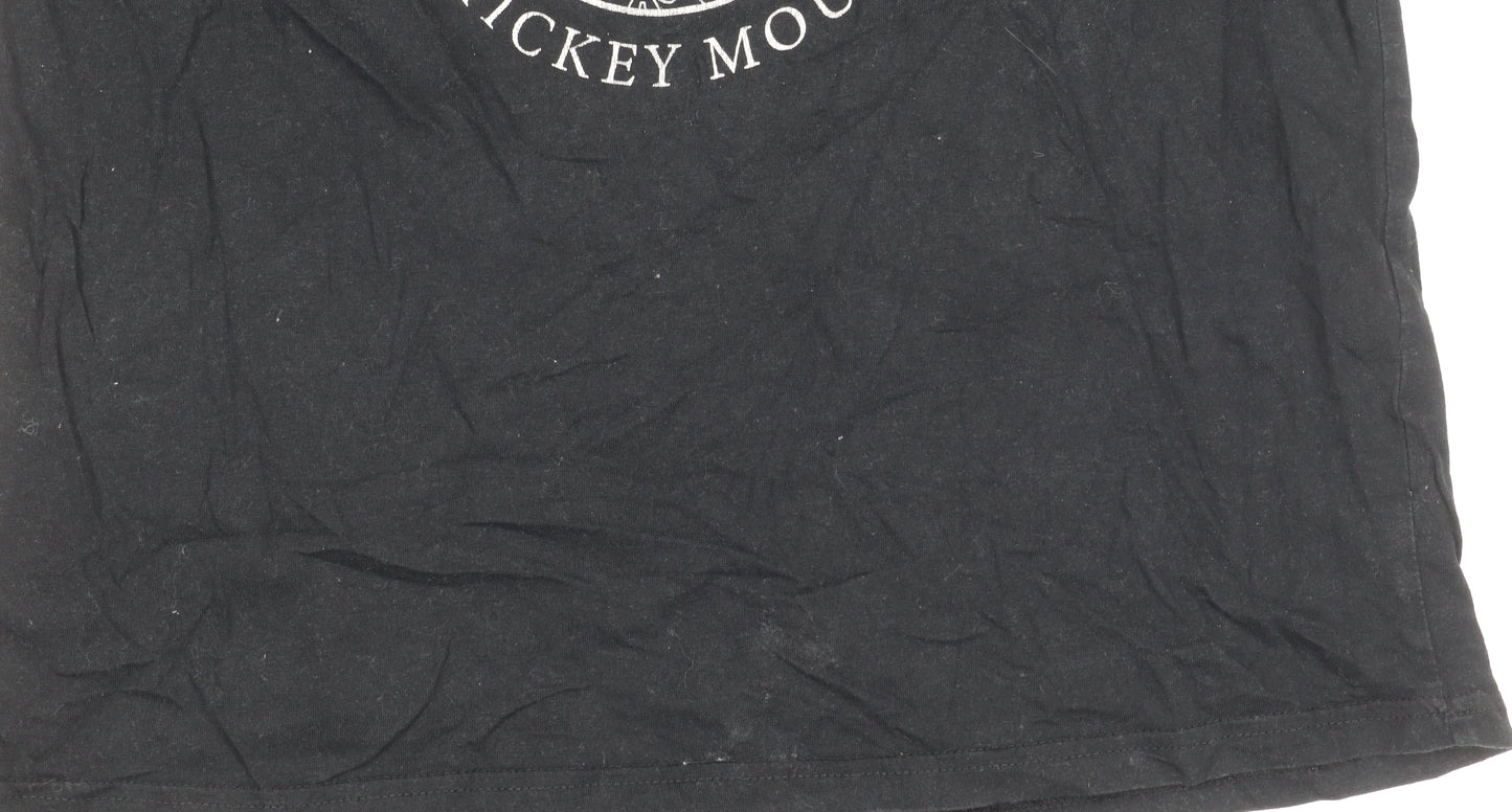 Disney Women's Black Cotton Mickey Mouse T-Shirt, M