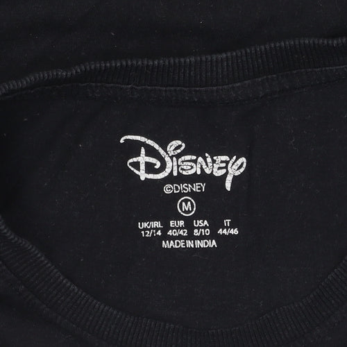 Disney Women's Black Cotton Mickey Mouse T-Shirt, M