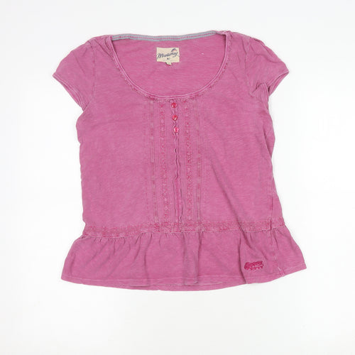 Mantaray Women's Pink Scoop Neck T-Shirt Size 14