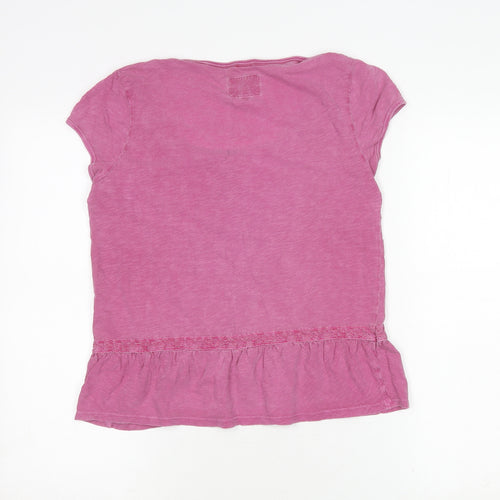 Mantaray Women's Pink Scoop Neck T-Shirt Size 14