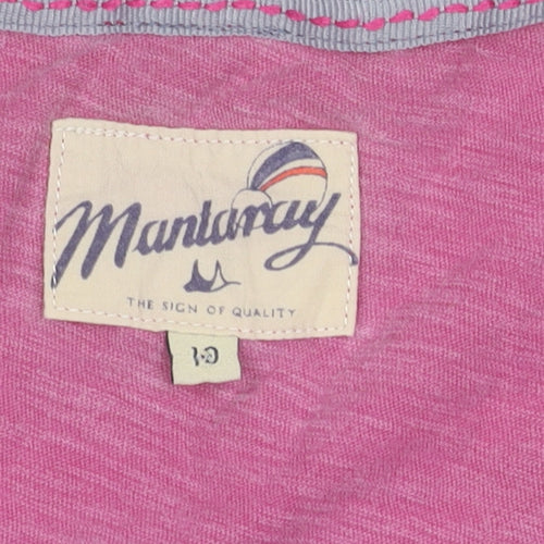 Mantaray Women's Pink Scoop Neck T-Shirt Size 14