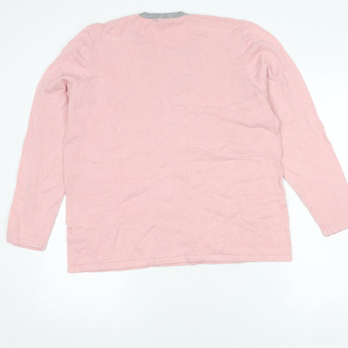 Bonmarché Women's Pink Striped Long Sleeve Cardigan 16