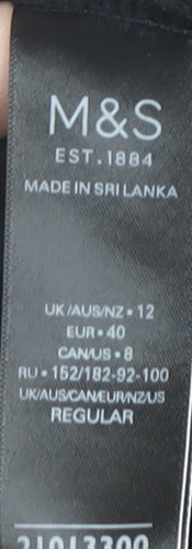 Marks and Spencer Women's Black Floral Pleated Skirt Size 12