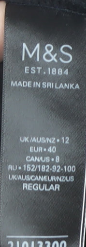 Marks and Spencer Women's Black Floral Pleated Skirt Size 12