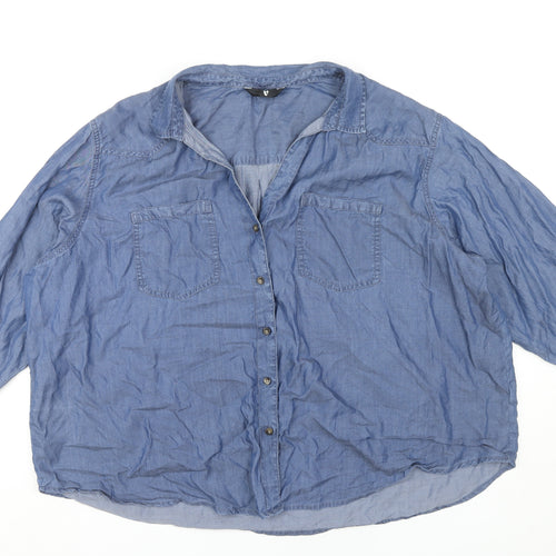 Very Women's Blue Button-Up Shirt UK Size 24
