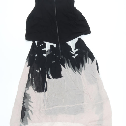 Mint Velvet Women's Hi-Low Dress in Black, Ivory Size 10