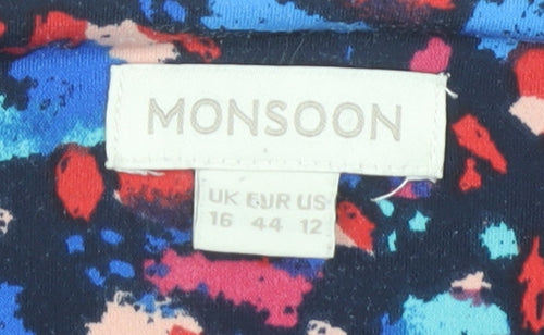 Monsoon Women's Multicoloured Wrap Blouse Size 16