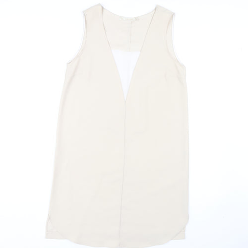 Zara Basic Women's Beige Knee Length Sheath Dress