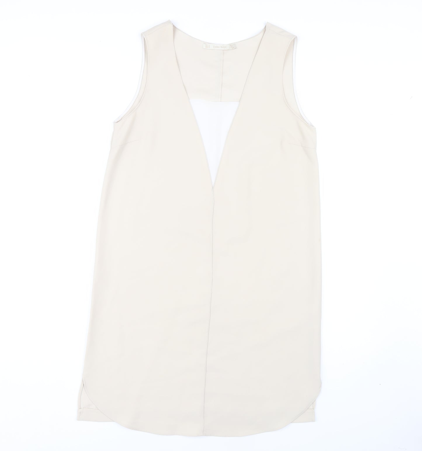 Zara Basic Women's Beige Knee Length Sheath Dress