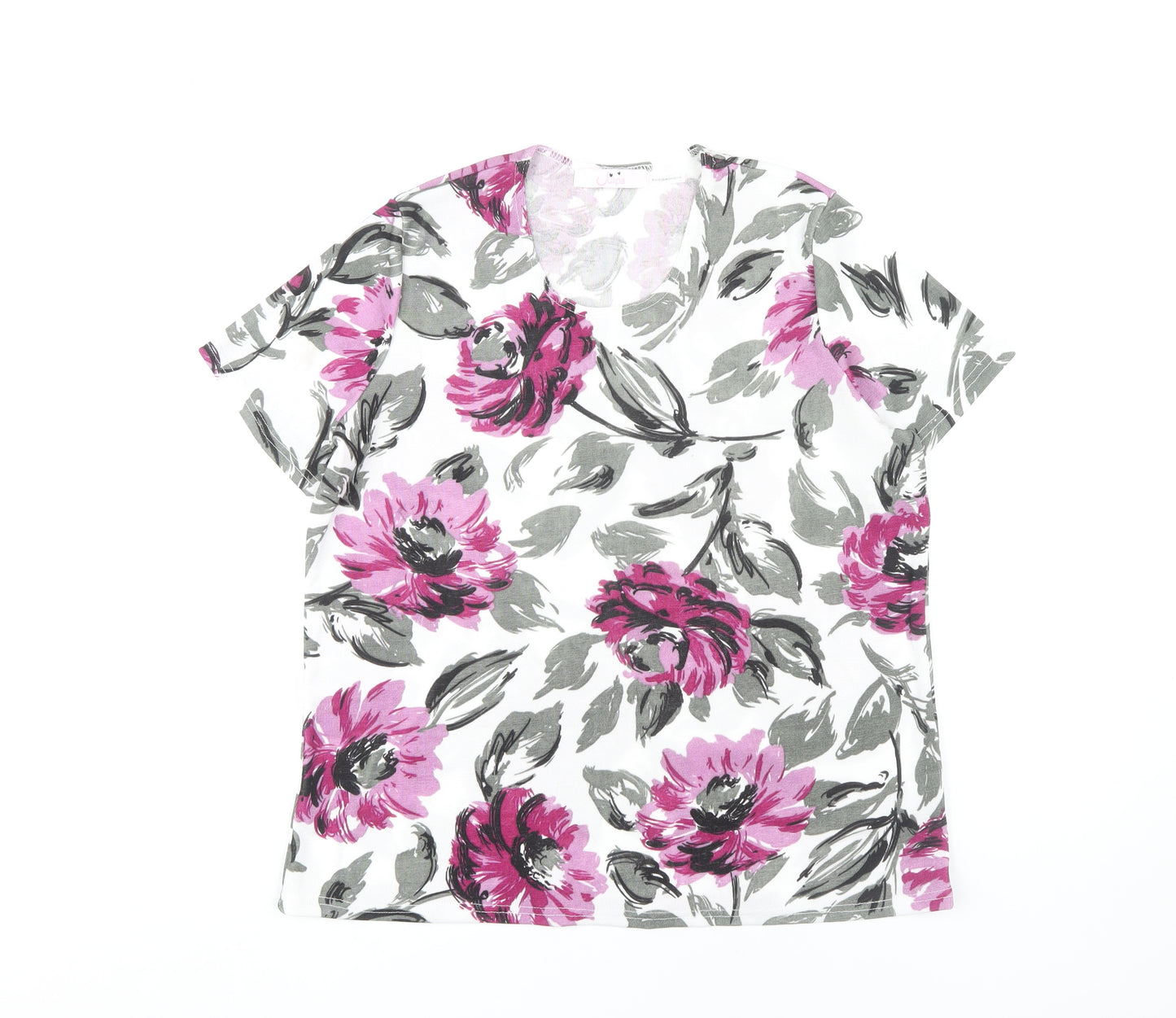 Julipa Women's Multicoloured Floral T-Shirt, Size 16