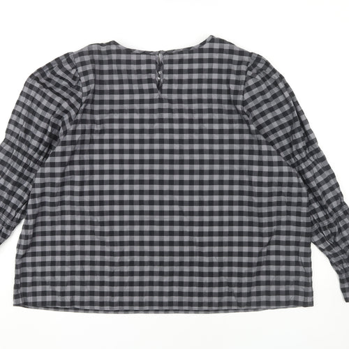 Marks and Spencer Black Check Blouse - Size 24